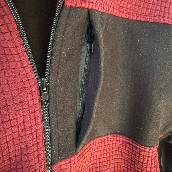 Craft And Flow Nomad Men’s Mock Neck Waffle Knit Jacket- Burgundy Red Size M - Picture 4 of 7